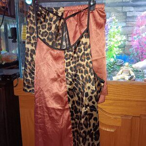 Pajama short Set 2 Pc Sz 5XL animal print Pink Satin SEXY! NWOT !!
